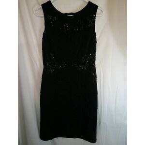 London Times Sequin Sheath Dress Sleeveless Party Cocktail Black Size 10‎